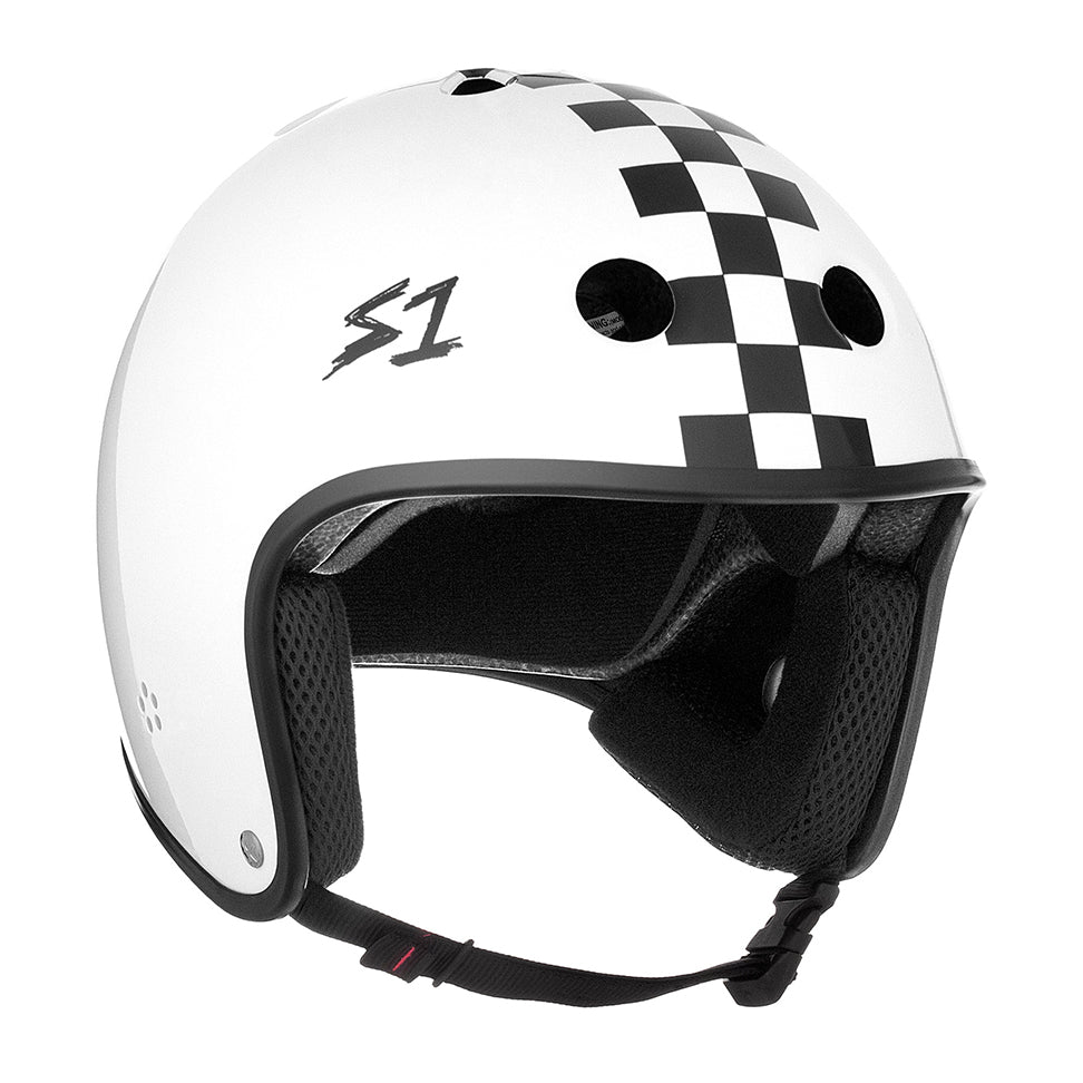 Fatboy Bikes__S1 Retro gloss white checkers Helmet