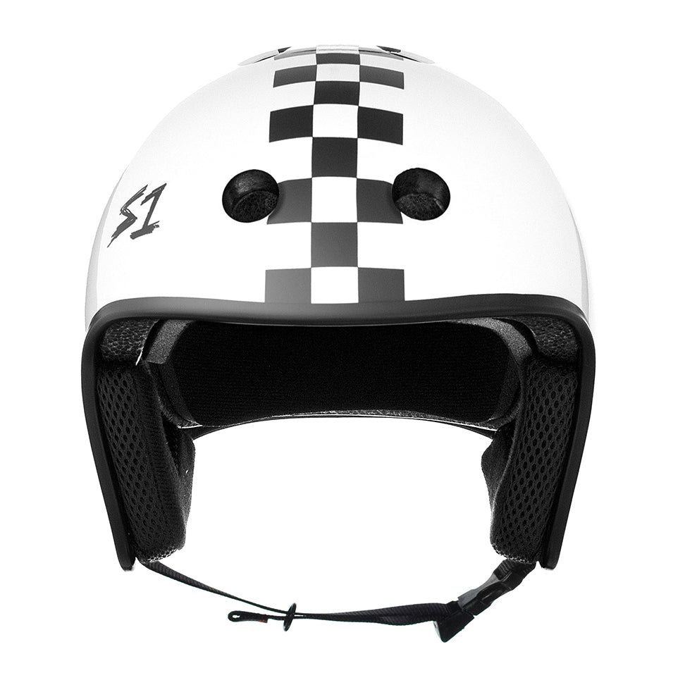 Fatboy Bikes__S1 Retro gloss white checkers Helmet